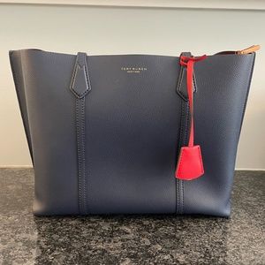 Tory Burch Perry Triple-Compartment Tote Bag - Dark Blue